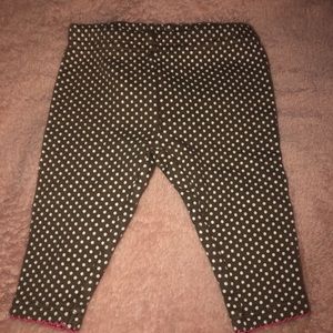Brown and white poka dot pants